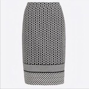 J. Crew Factory Black and White Pencil Skirt
